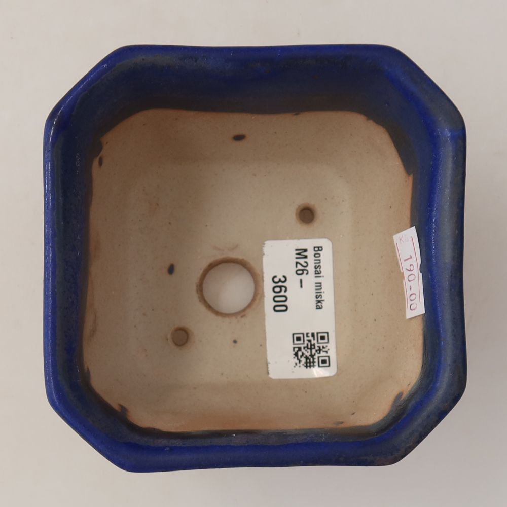 Keramische bonsaipot 10 x 10 x 6,5 cm, kleur: blauw