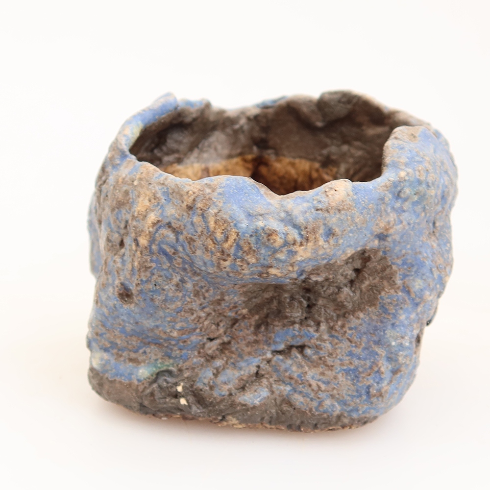 Keramische schaal  6 x 5,5 x 6 cm , kleur: blauw