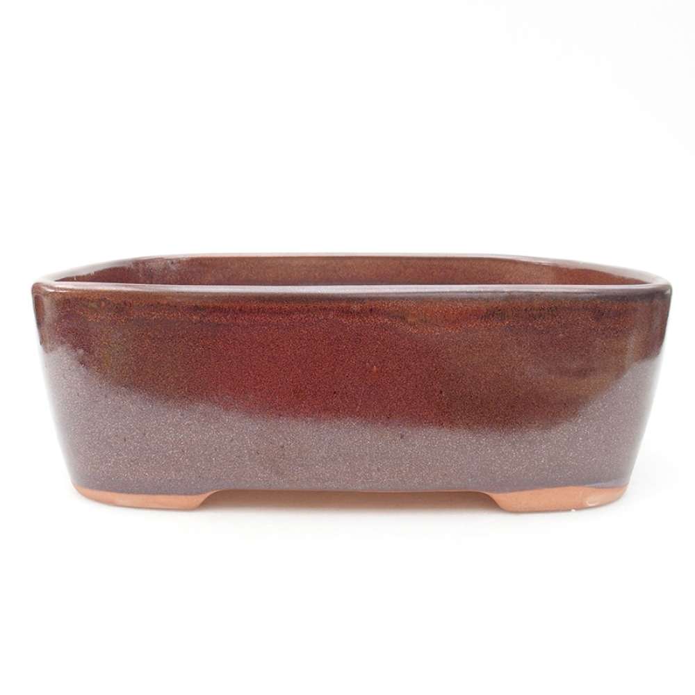 Bonsaischaal van keramiek 23 x 18 x 7,5 cm, bruin