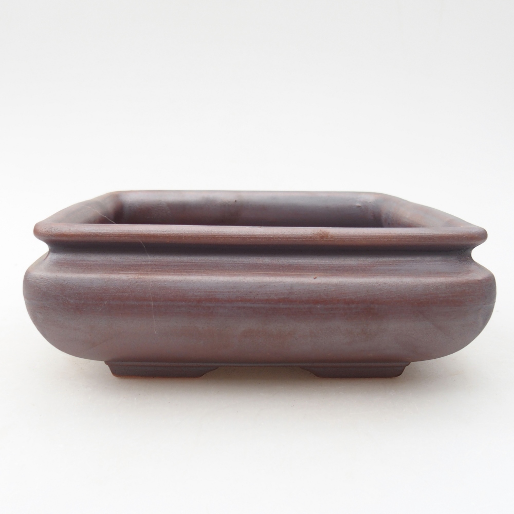Bonsaischaal van keramiek 15,5 x 15,5 x 6 cm, metaalkleur