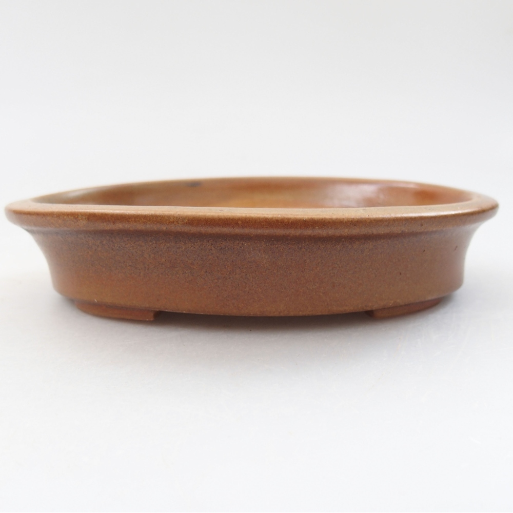 Bonsaischaal van keramiek 13 x 11 x 3 cm, bruin
