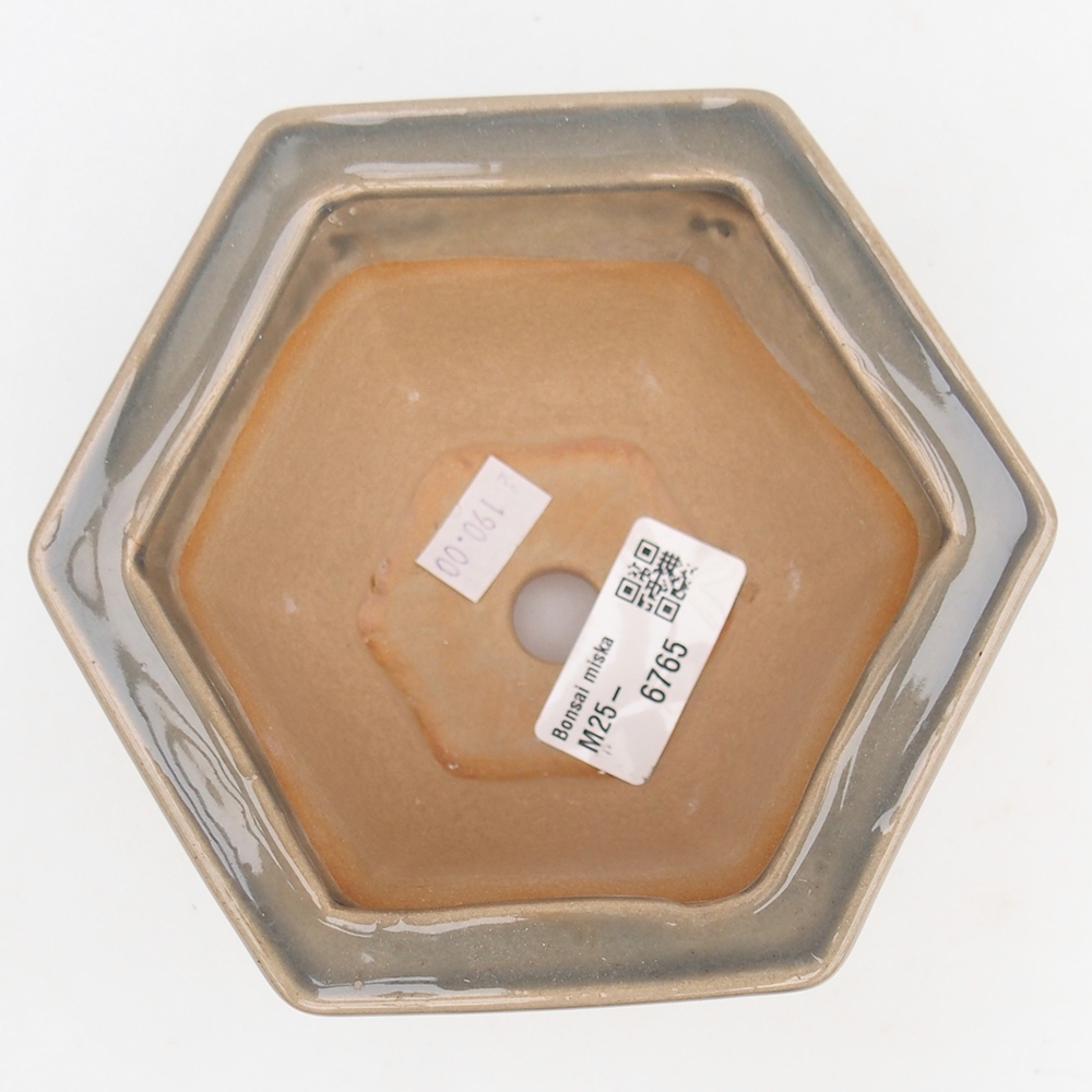 Bonsaischaal van keramiek 13 x 11,5 x 8 cm, grijs