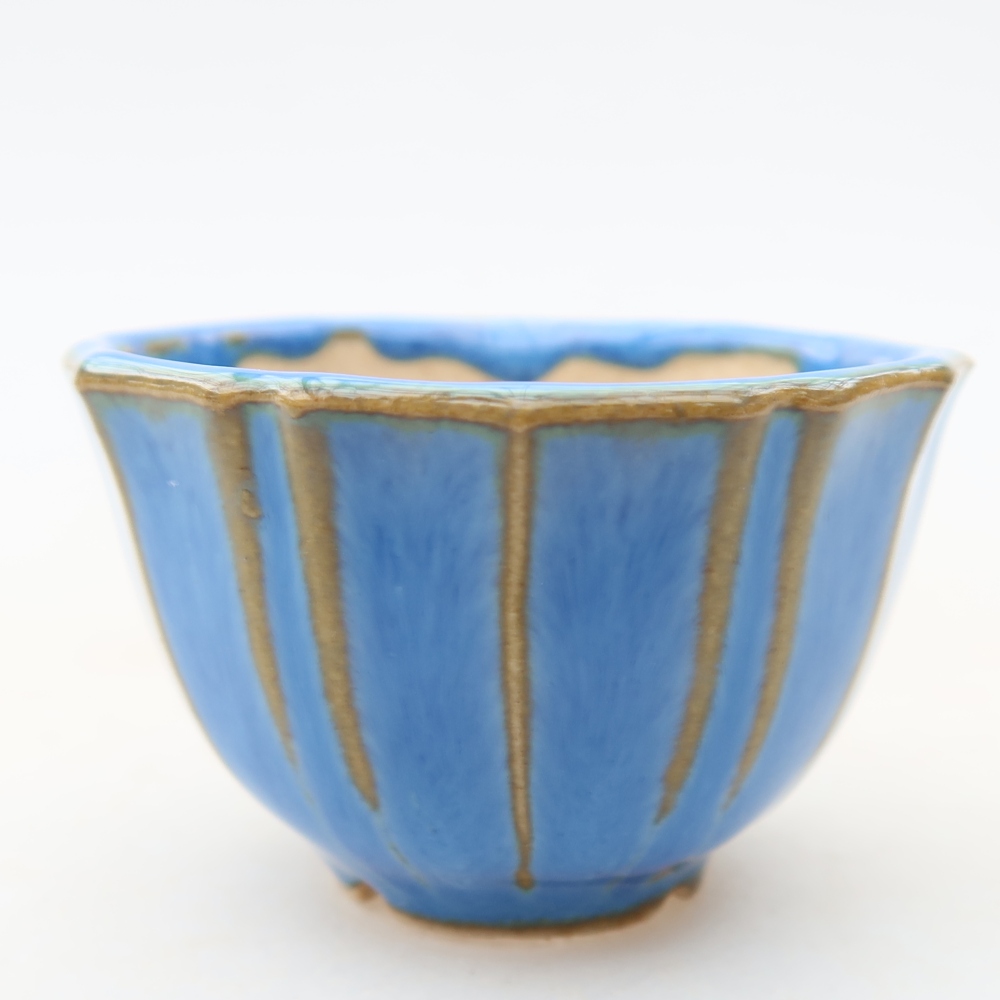 Keramische bonsai-schaal 5,5 x 5,5 x 3,5 cm, kleur: blauw
