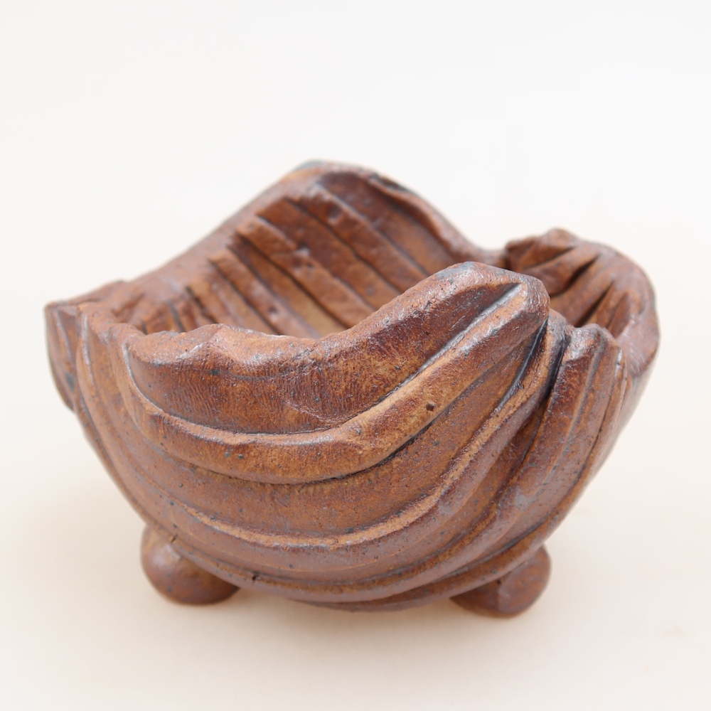 Keramisch Schelp 9 x 8,5 x 6 cm , kleur bruin