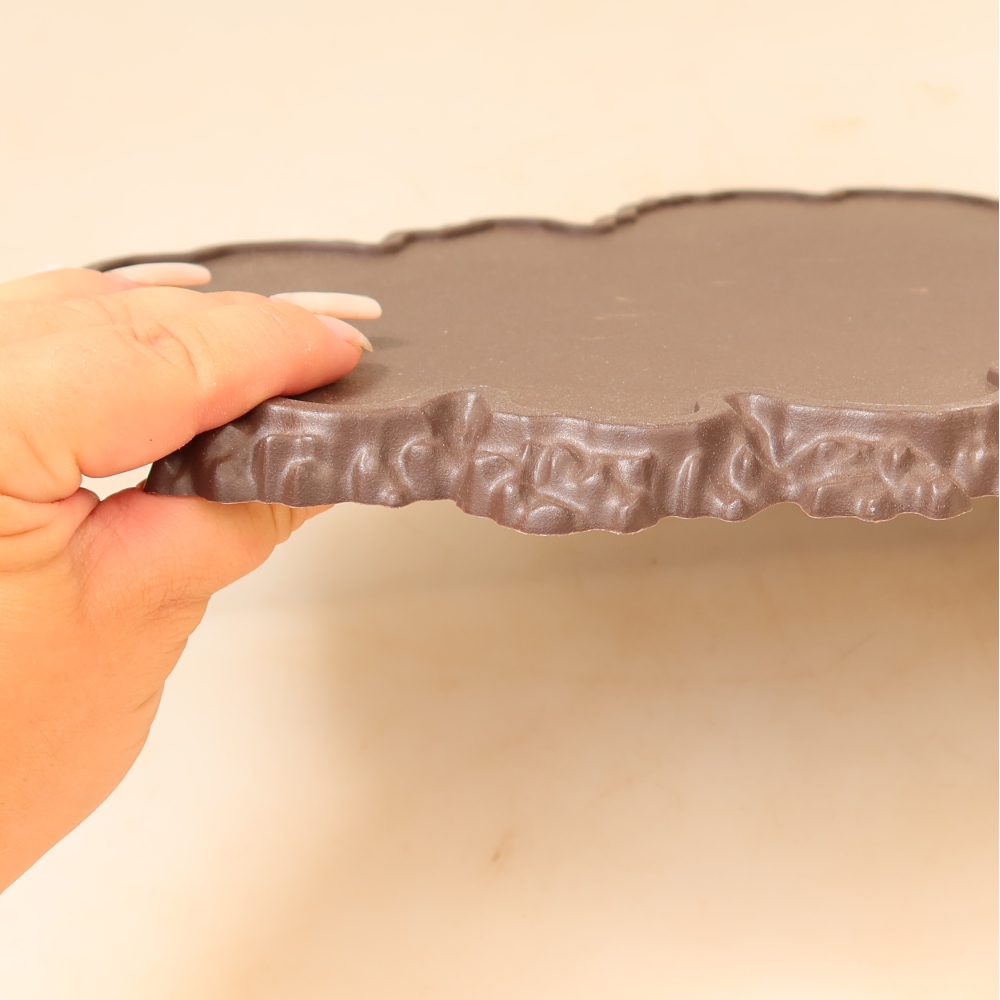 Kunststof voetstuk voor bonsai, 43 x 25 x 1,5 cm, kleur: bruin