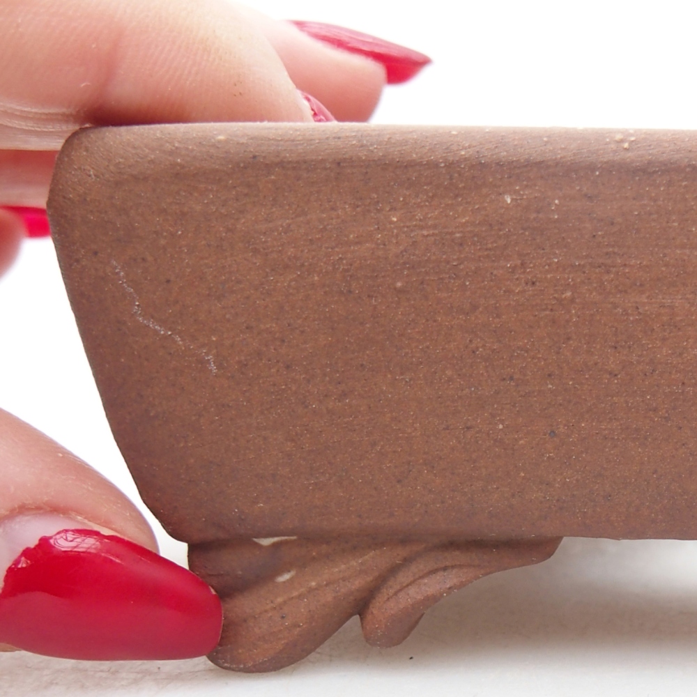 Bonsaischaal van keramiek 10 x 8 x 4 cm, bruin