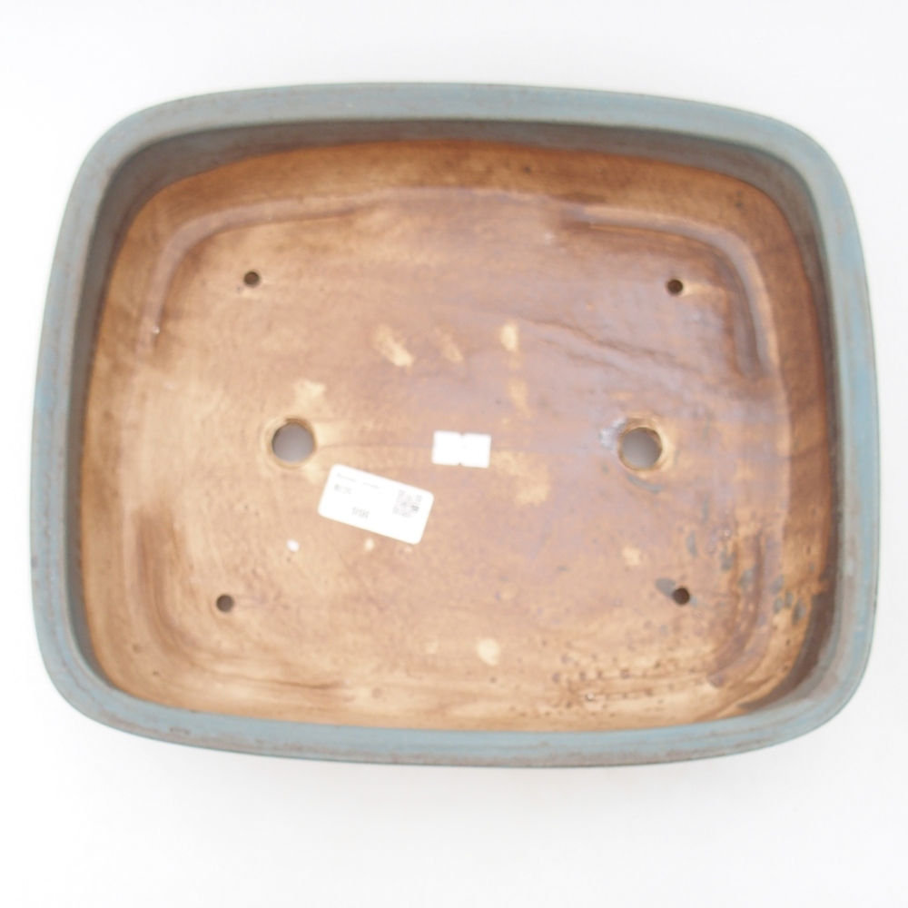 Bonsaischaal van keramiek 29,5 x 24,5 x 7,5 cm, kleur blauw