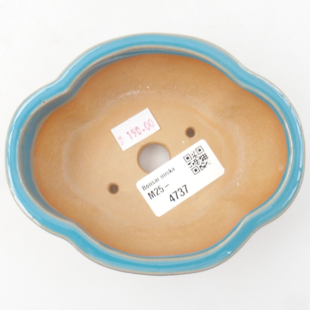 Bonsaischaal van keramiek 12,5 x 10 x 4,5 cm, kleur blauw
