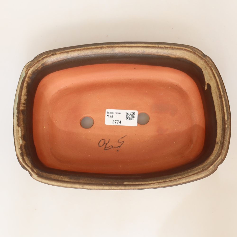 Keramische schaal  24 x 17 x 6 cm, kleur: bruin
