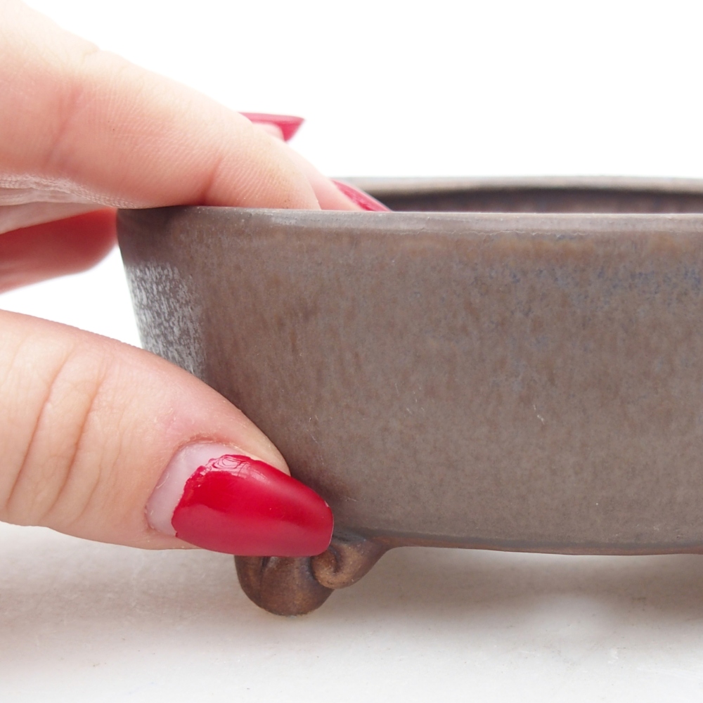 Bonsaischaal van keramiek 11 x 11 x 4,5 cm, kleur blauw