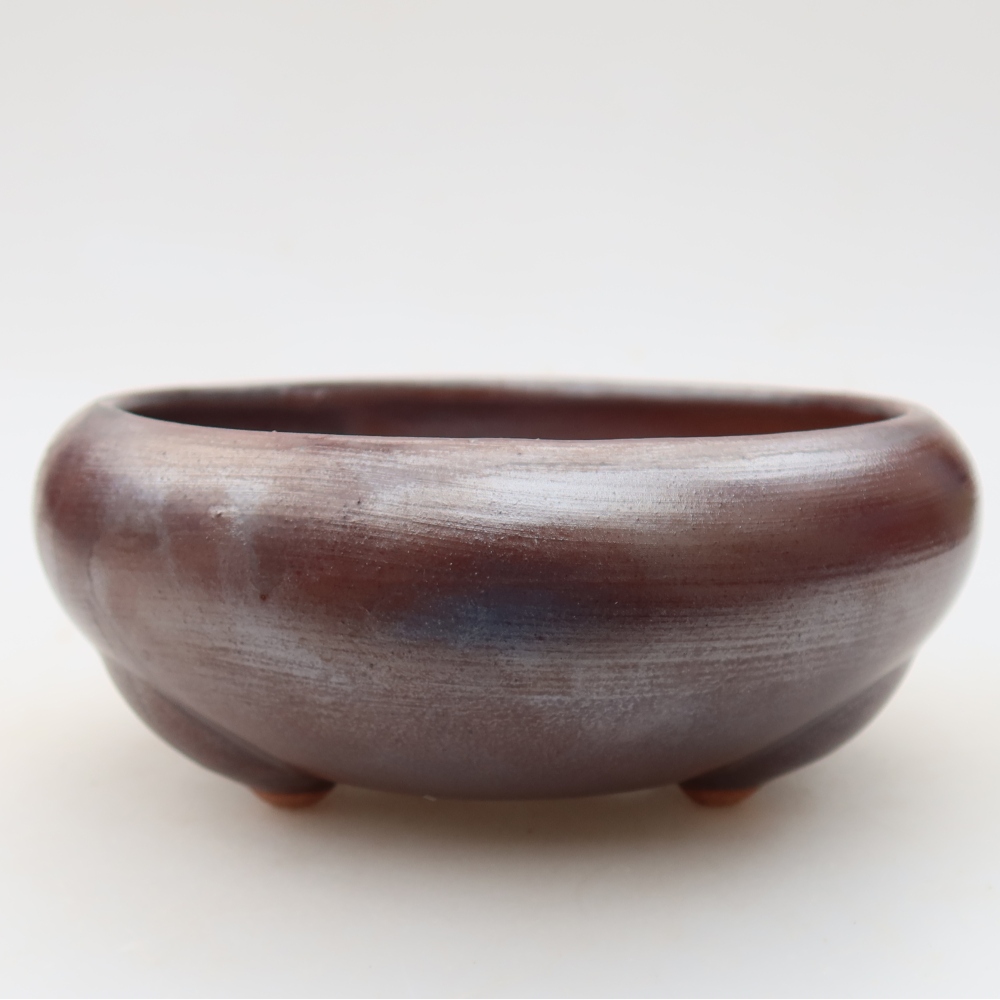 Keramische bonsaischaal 15 x 15 x 6,5 cm, metaalachtige kleur