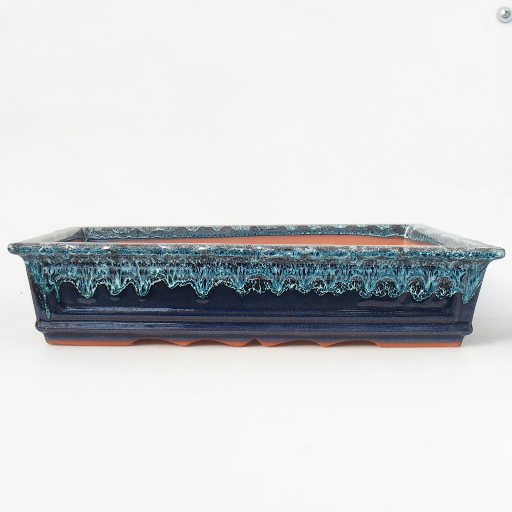 Kom 32 x 22,5 x7 cm blauw en wit
