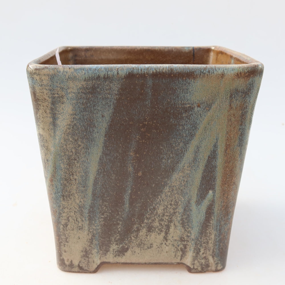 Keramische bonsaipot 13 x 13 x 14 cm, kleur bruin