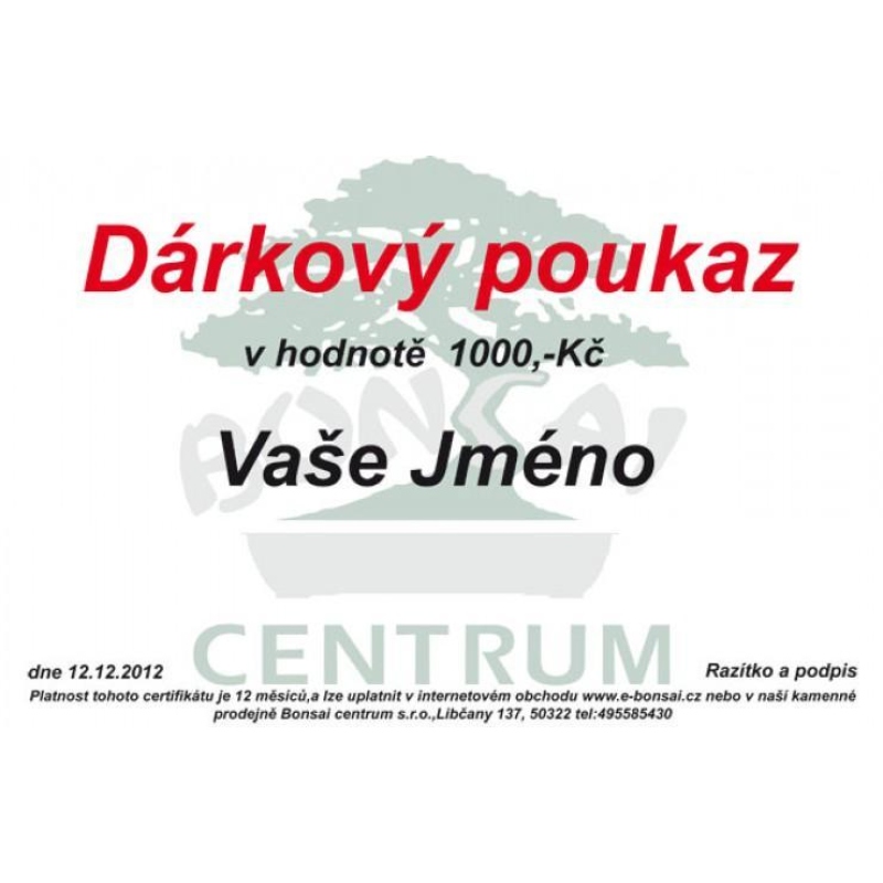Cadeaubon 1 000 CZK
