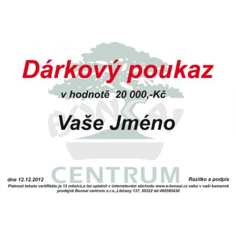 Cadeaubon 20 000 CZK