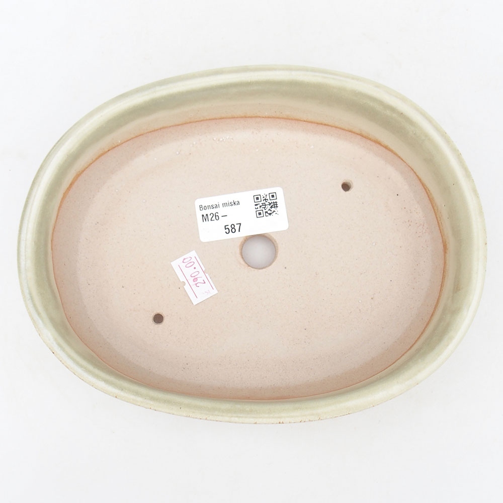 Bonsaischaal van keramiek 19 x 14 x 5 cm, groen