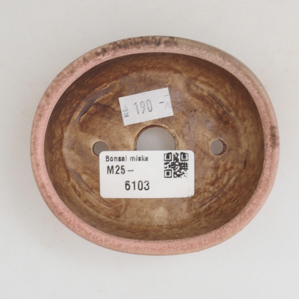 Bonsaischaal van keramiek 10 x 8,5 x 4 cm, bruin