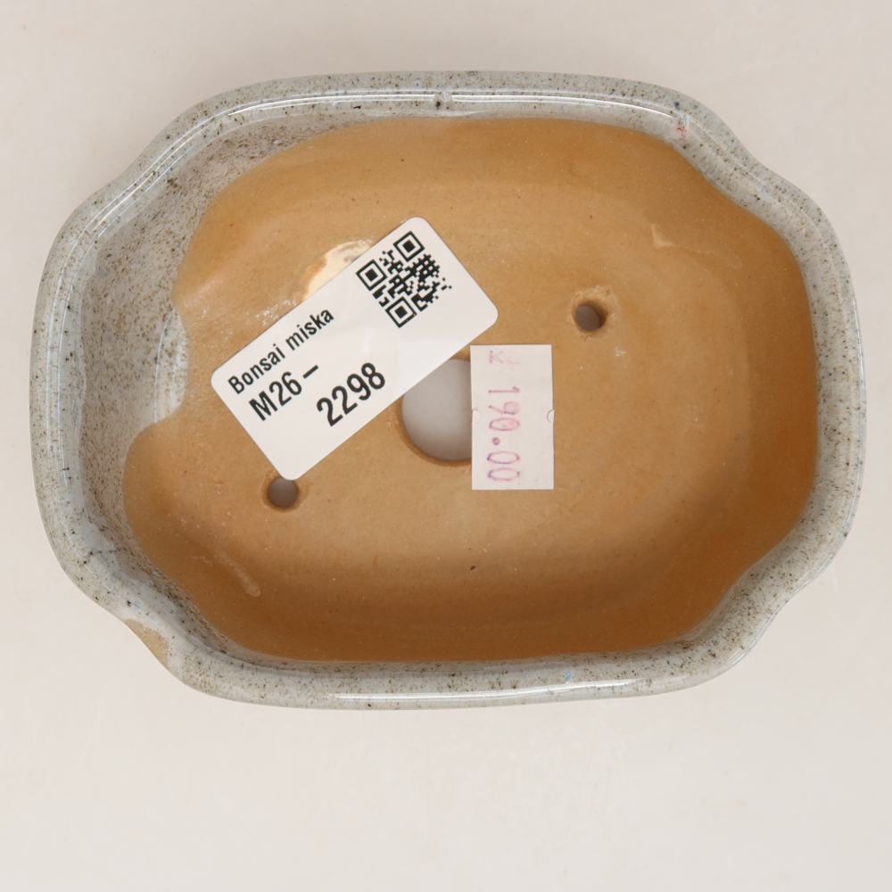 Keramische bonsaipot 10,5 x 8 x 4 cm, kleur grijs