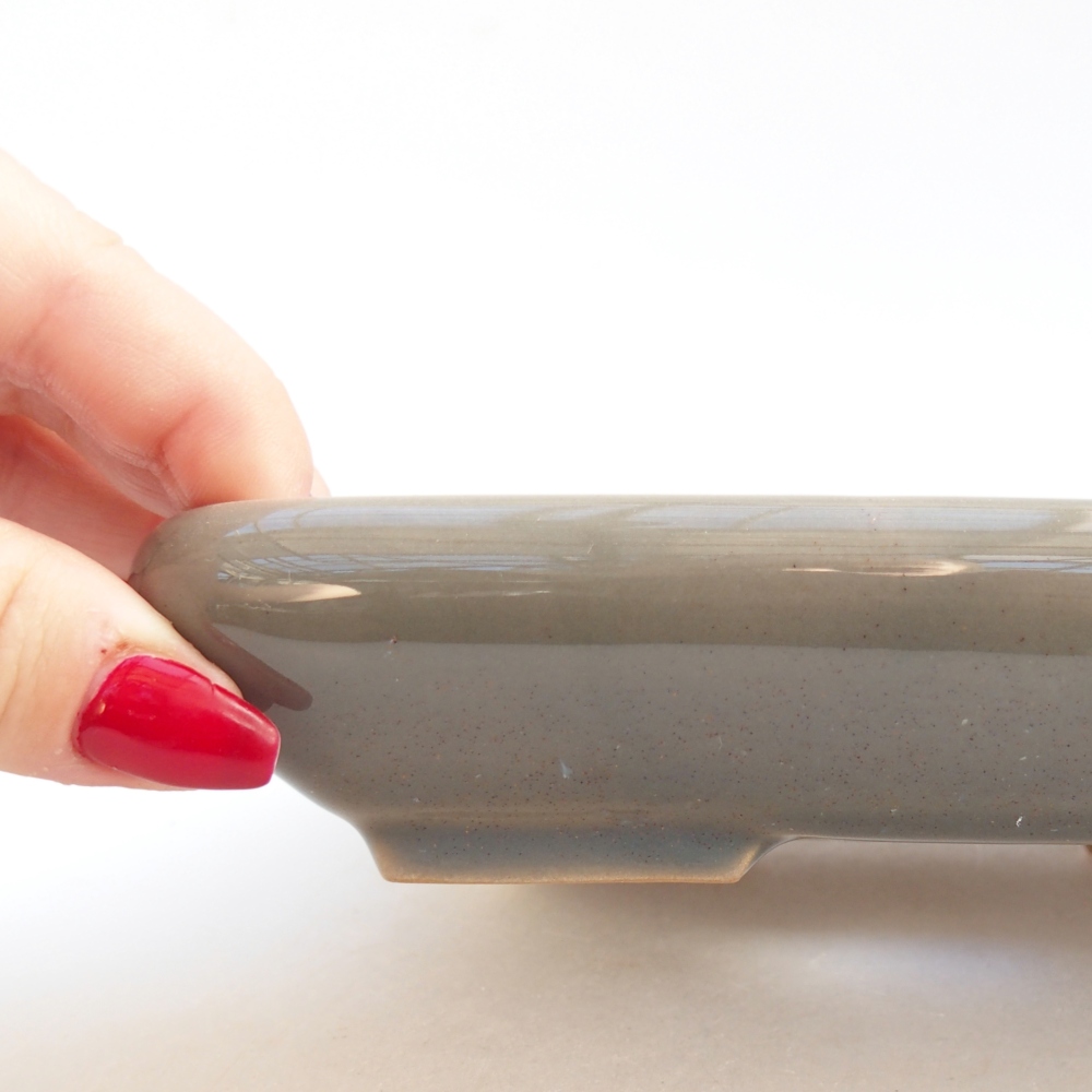 Bonsaischaal van keramiek 26 x 26 x 8 cm, kleur rood