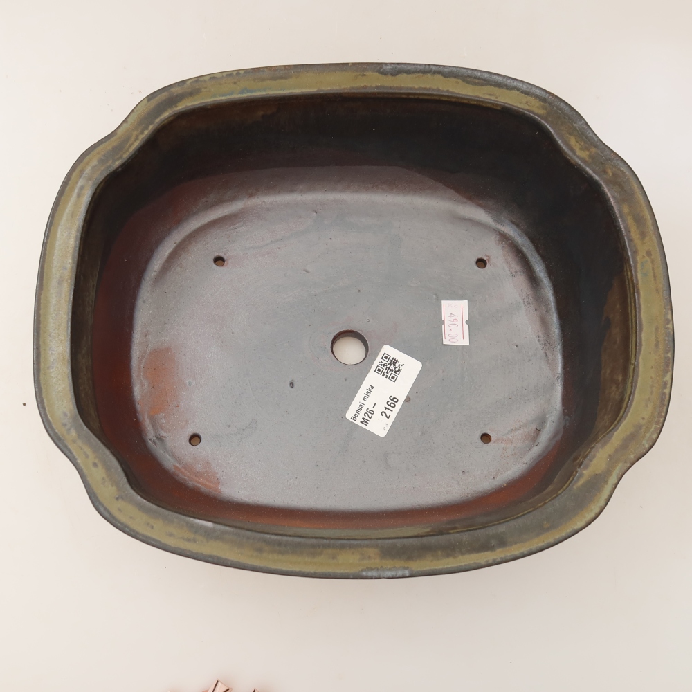 Keramische bonsaipot 24,5 x 21 x 7,5 cm, kleur bruin