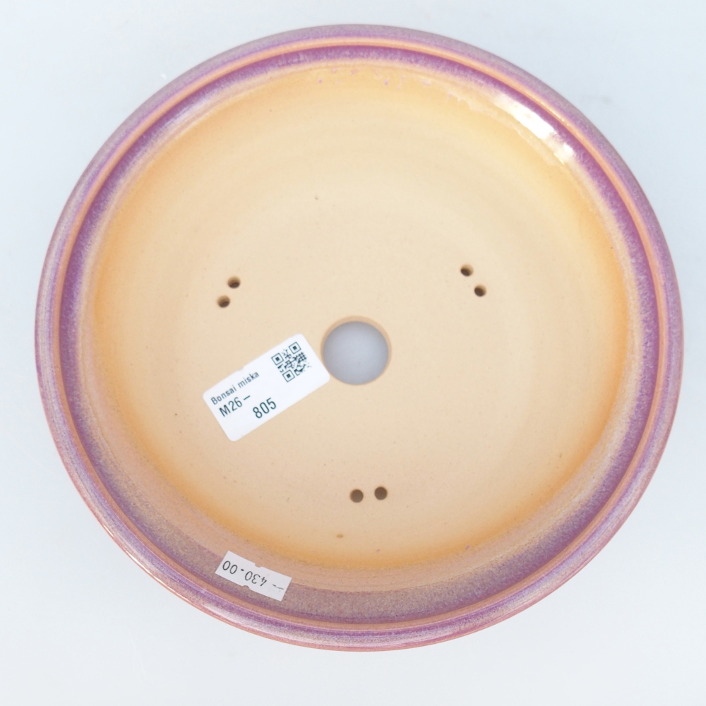Bonsaischaal van keramiek 19,5 x 19,5 x 5,5 cm, kleur paars