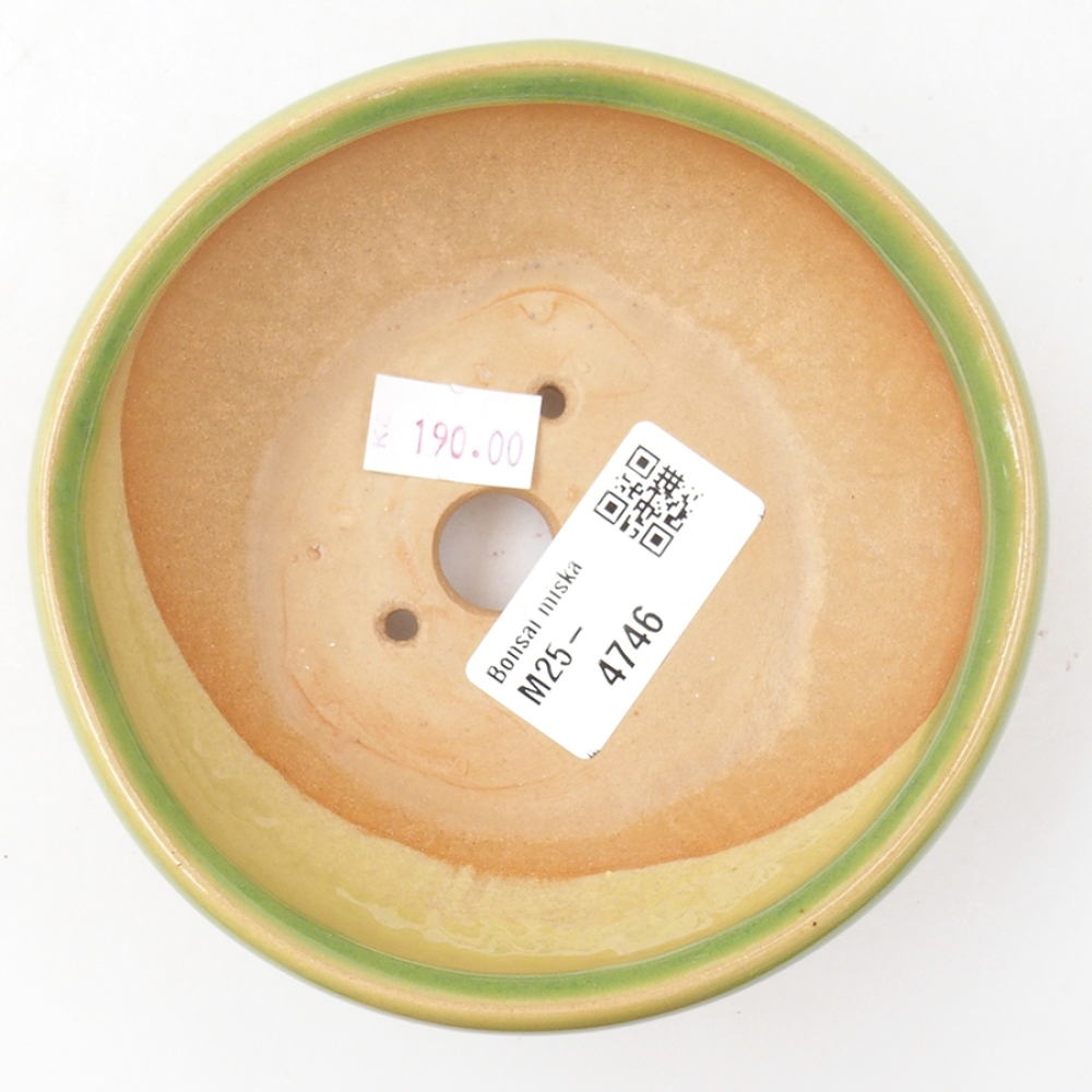 Bonsaischaal van keramiek 11 x 11 x 5 cm, groen