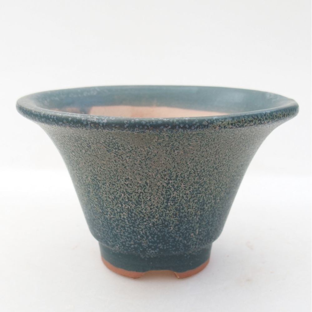 Bonsaischaal van keramiek 10,5 x 10,5 x 6,5 cm, kleur blauw