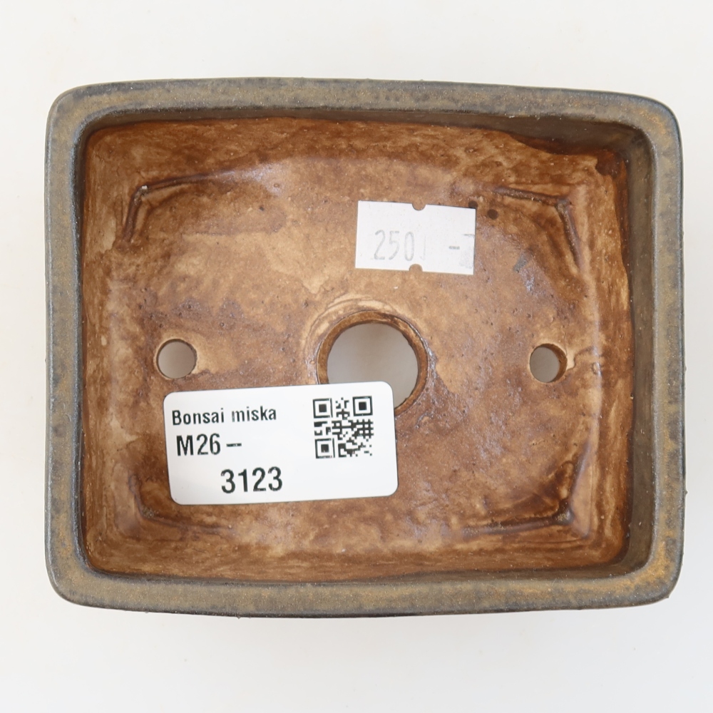 Bonsaischaal van keramiek 10 x 8 x 4 cm, bruin