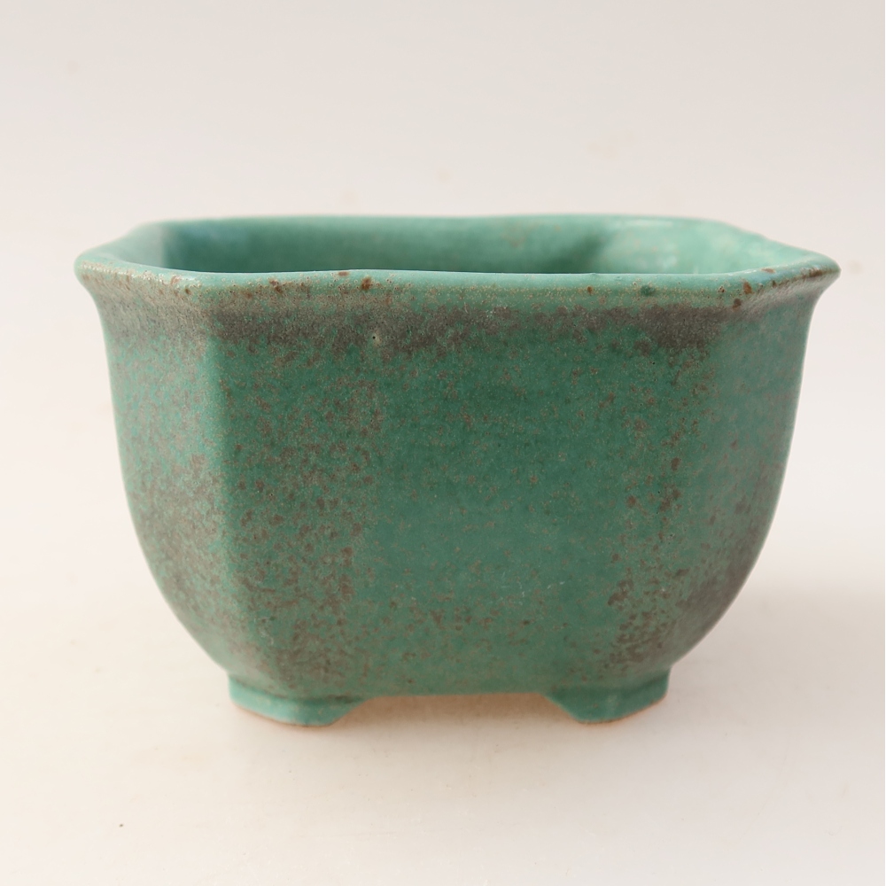 Keramische bonsaipot 10 x 10 x 6,5 cm, kleur groen