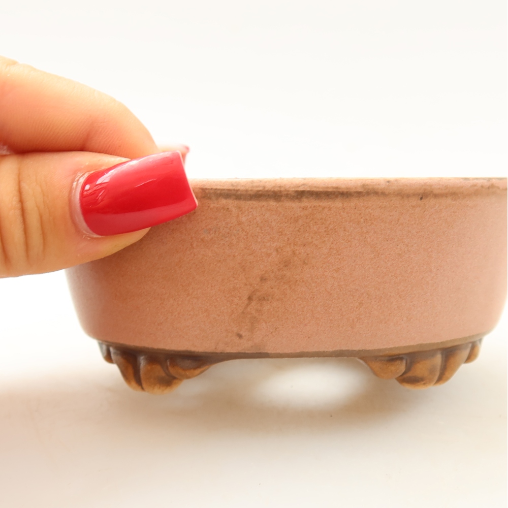 Bonsaischaal van keramiek 9,5 x 8 x 4 cm, roze