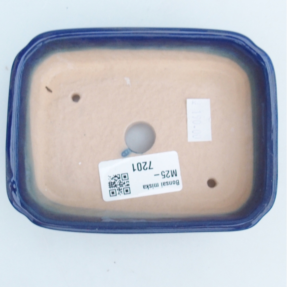 Bonsaischaal van keramiek 26 x 26 x 8 cm, kleur rood