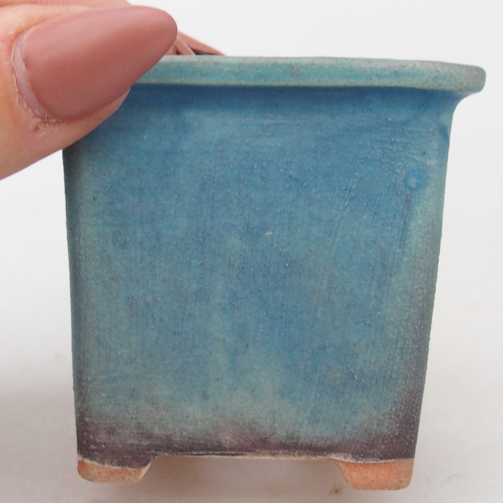 Bonsaischaal van keramiek 5,5 x 5,5 x 5,5 cm, kleur blauw