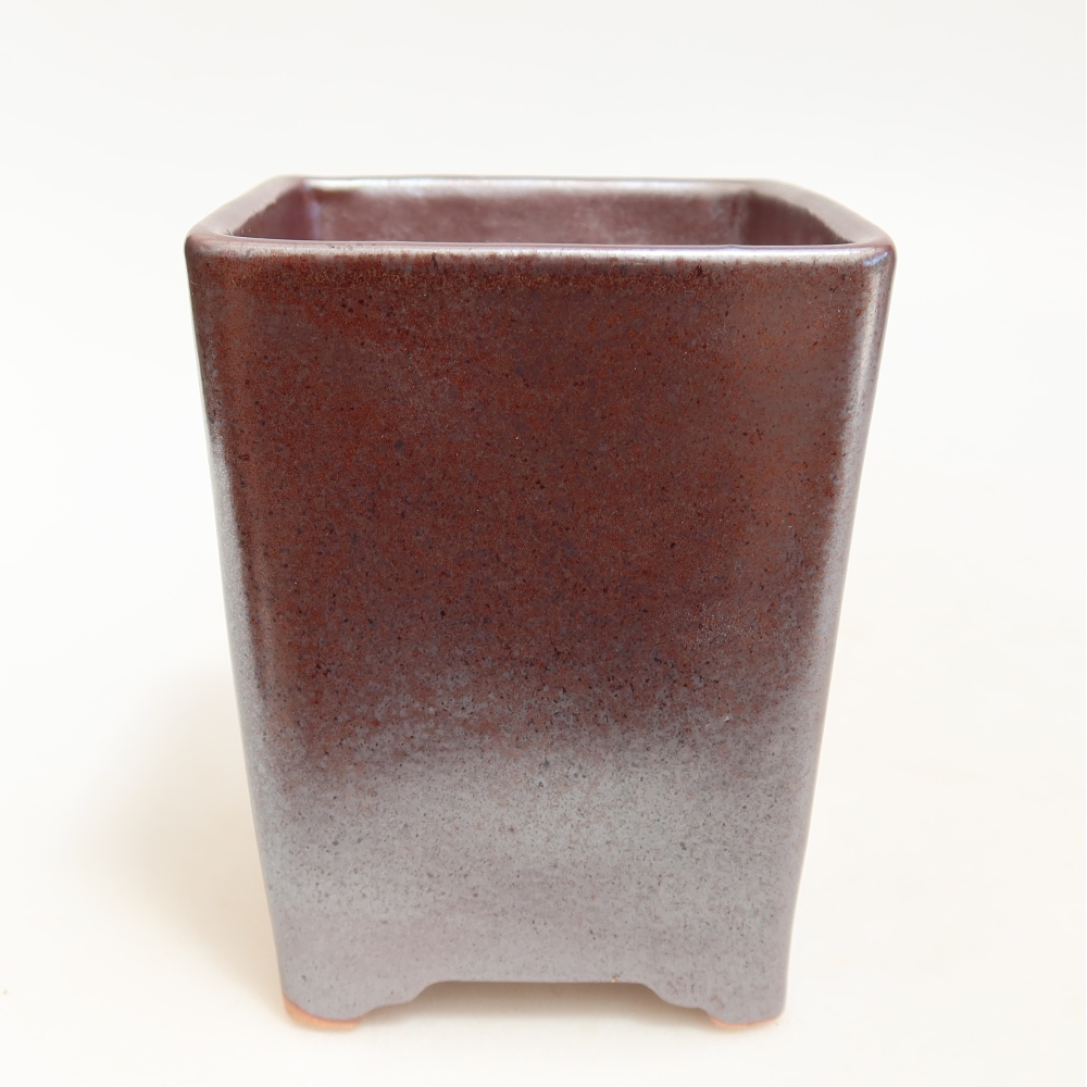 Keramische bonsaipot 9 x 9 x 11 cm, metaalachtige kleur