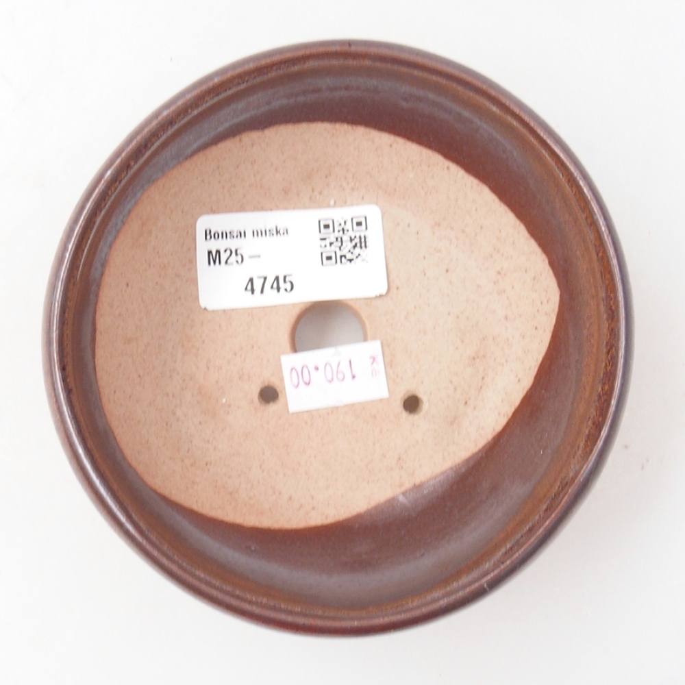 Bonsaischaal van keramiek 11 x 11 x 5 cm, bruin