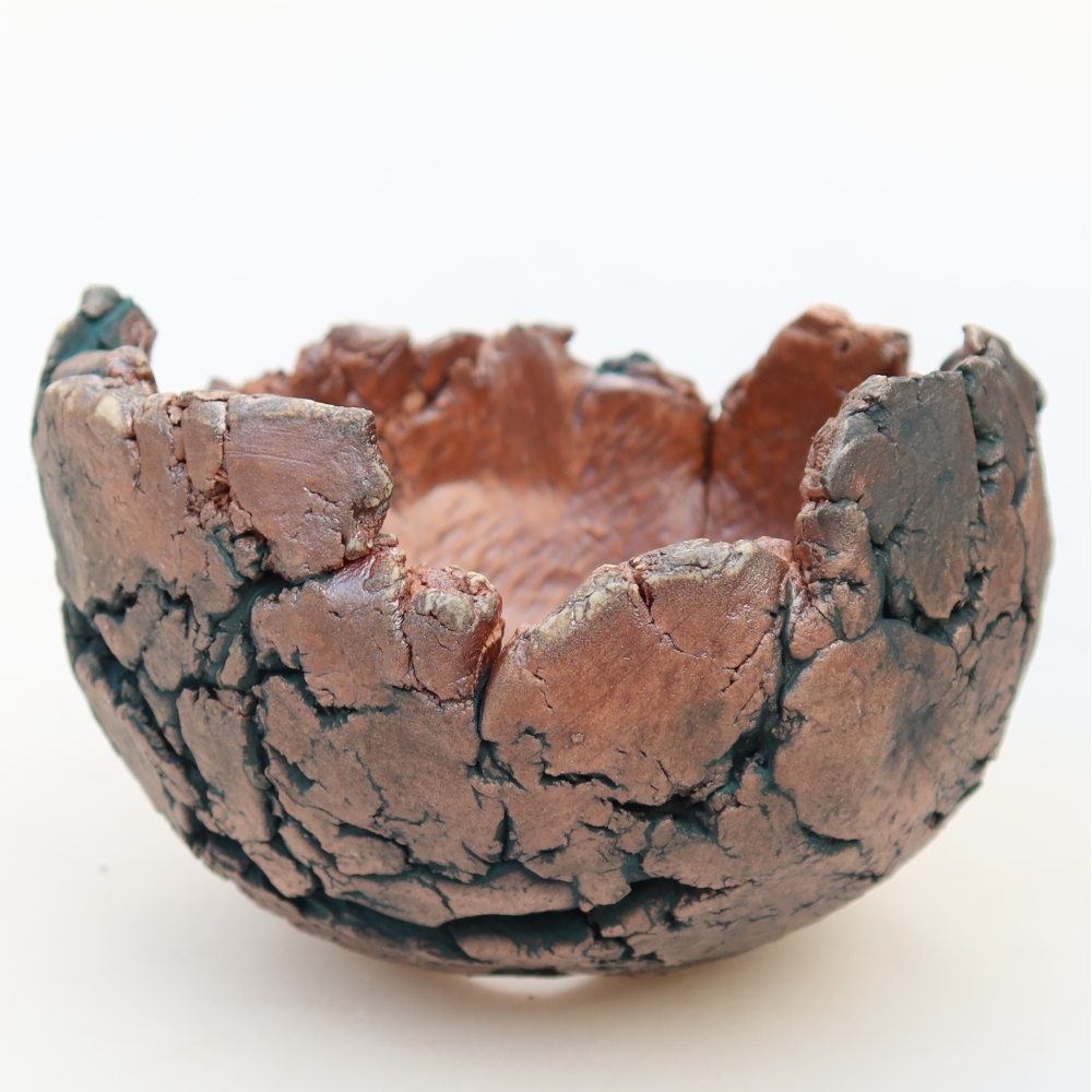 Keramische schaal  11 x 10,5 x 8 cm, kleur: groen