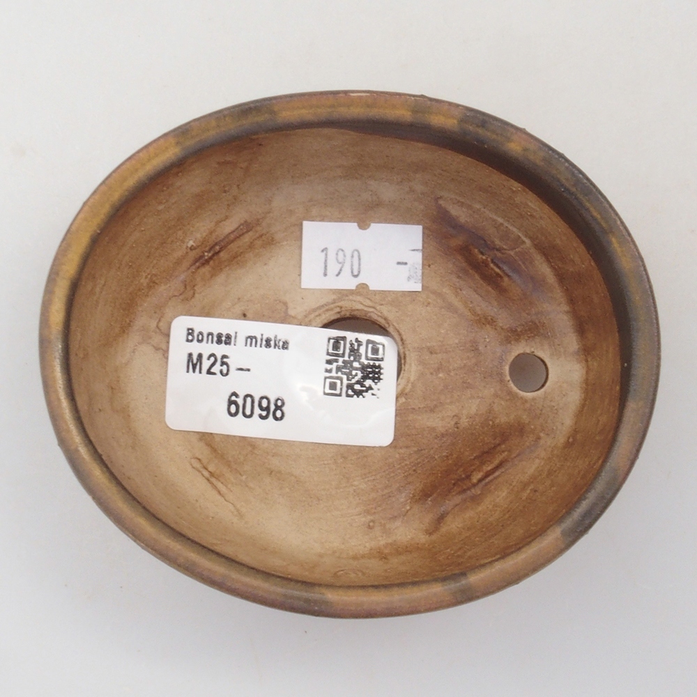 Bonsaischaal van keramiek 10 x 8,5 x 4 cm, bruin