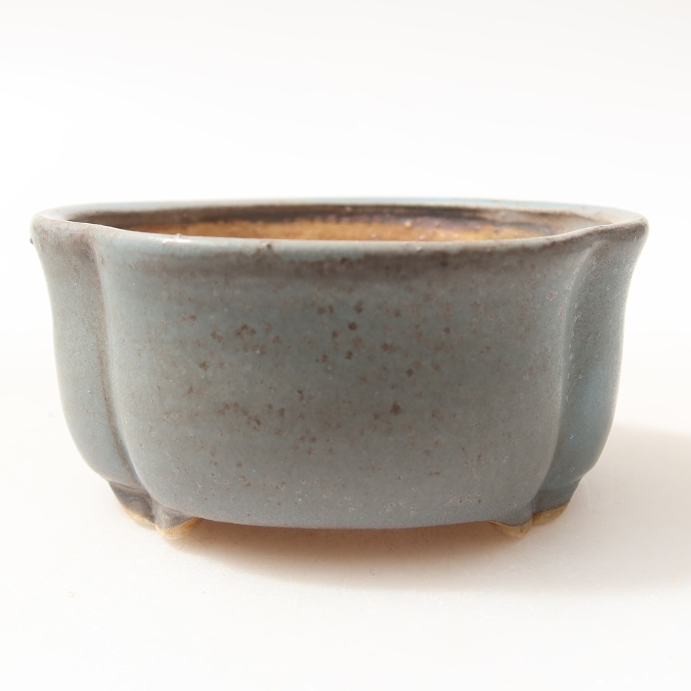 Keramische bonsaischaal 8 x 7,5 x 3,5 cm, kleur: blauw