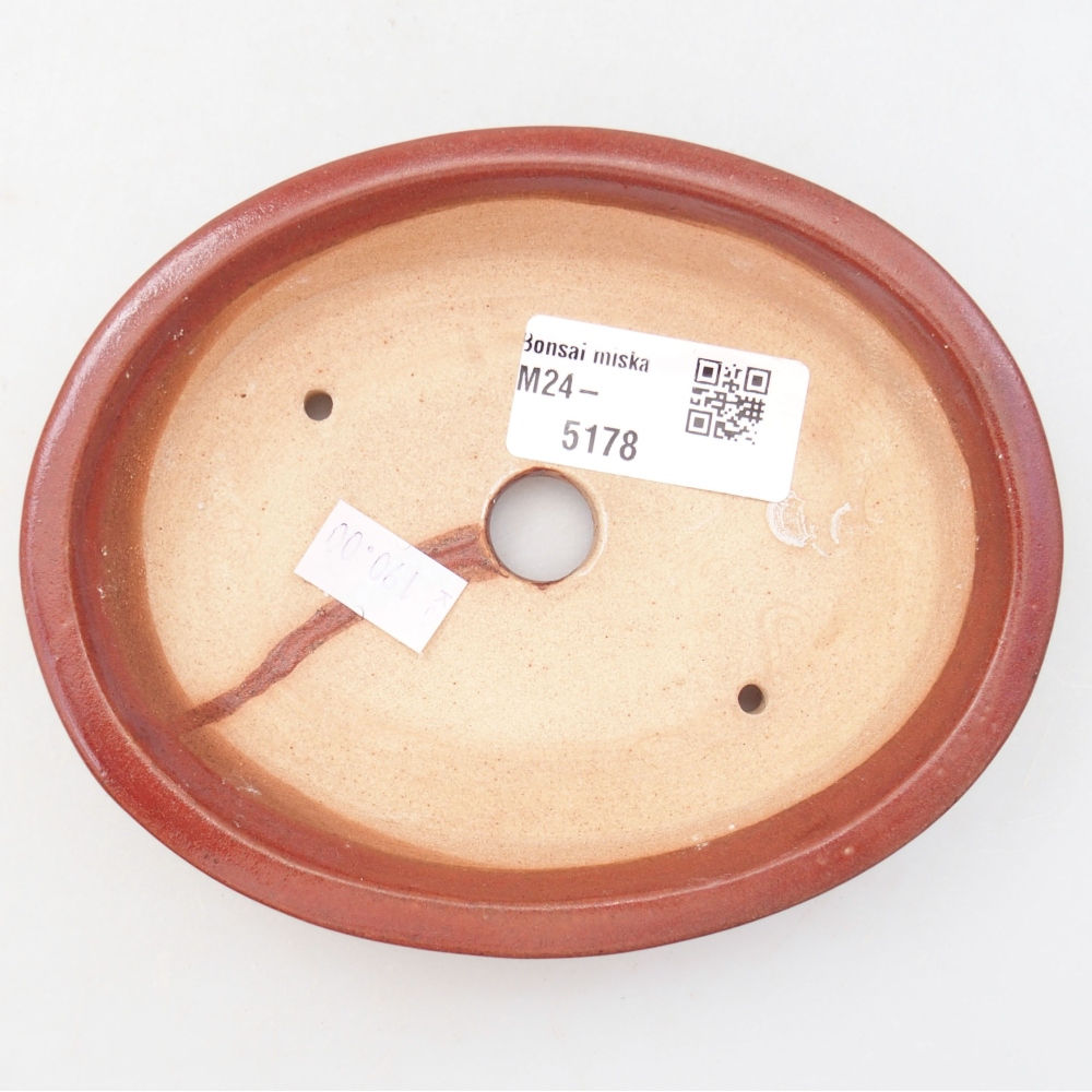 Bonsaischaal van keramiek 13 x 11 x 3 cm, bordeauxrood