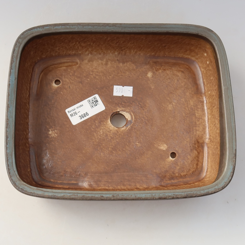 Keramische bonsaipot 22,5 x 18 x 6 cm, kleur: blauw
