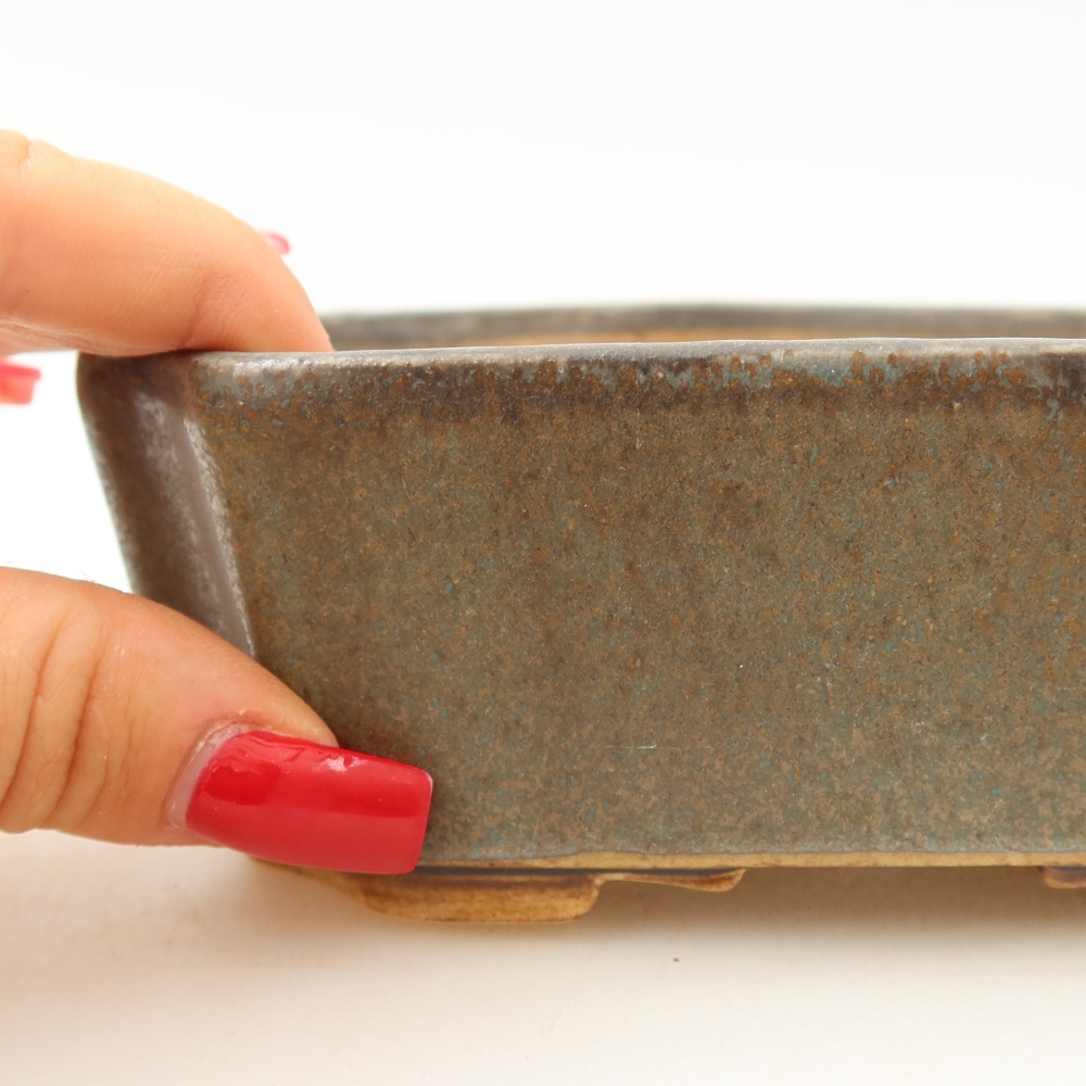 Keramische bonsaipot 14 x 11,5 x 4,5 cm, kleur groen