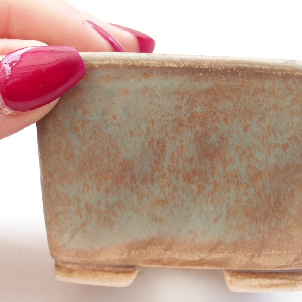 Bonsaischaal van keramiek 6 x 6 x 4,5 cm, groen