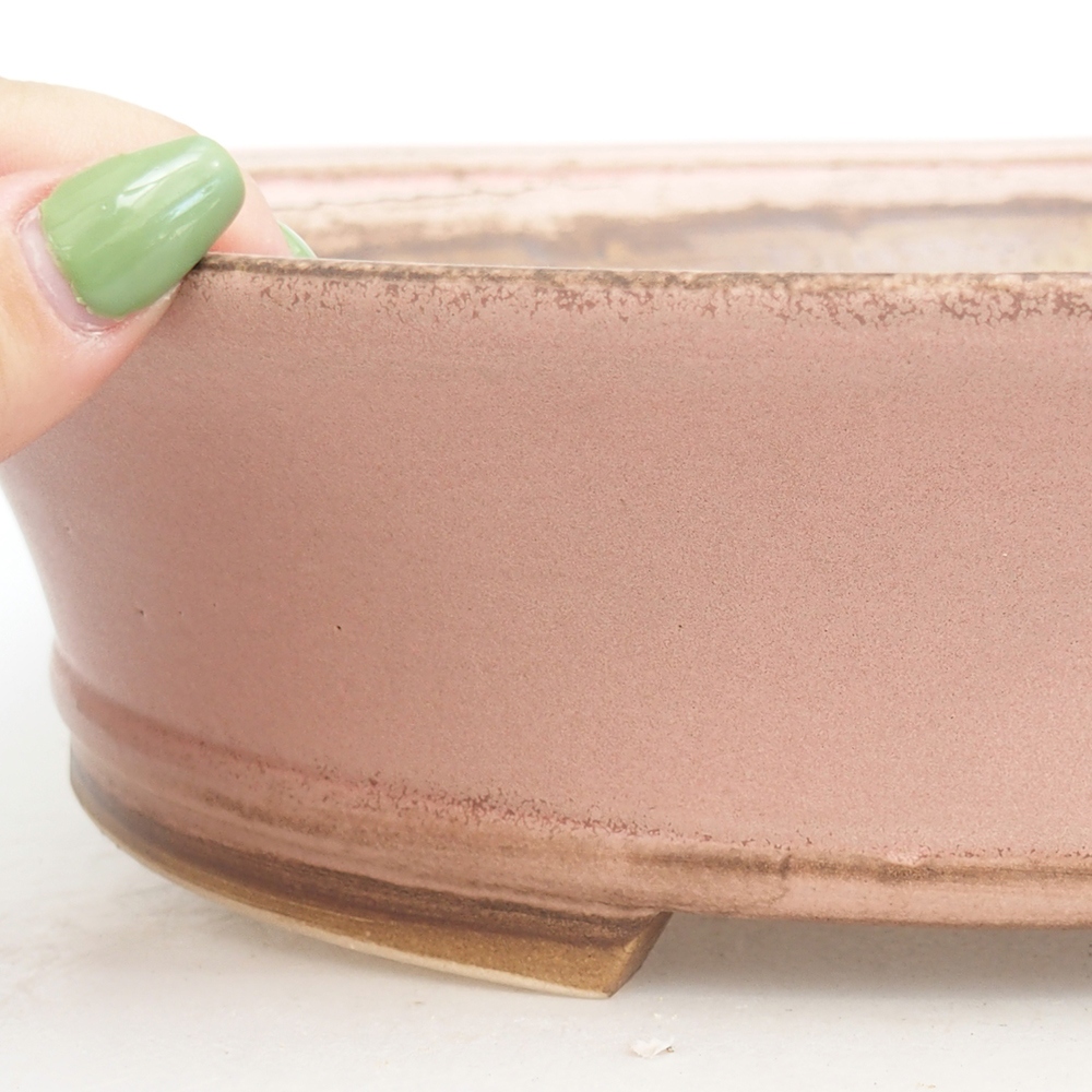 Bonsaischaal van keramiek 32,5 x 28 x 7,5 cm, roze