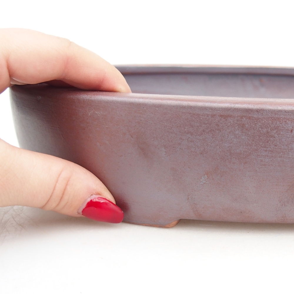 Bonsaischaal van keramiek 27 x 21 x 5 cm, metaalkleur