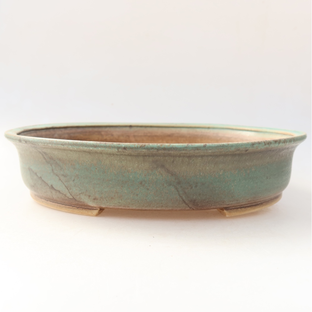 Keramische bonsaipot 26 x 24 x 6 cm, kleur groen