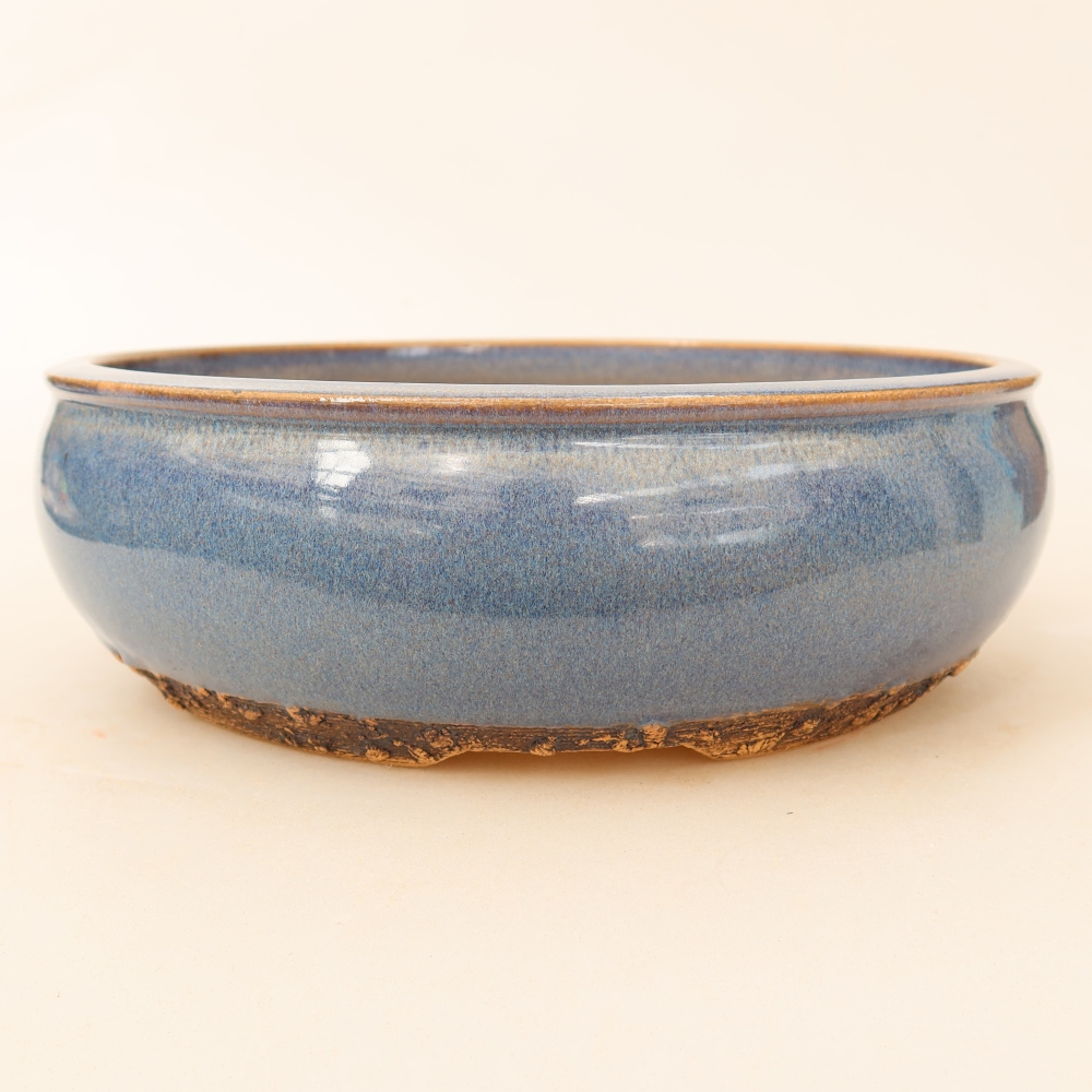Keramische bonsaipot 24 x 24 x 7,5 cm, kleur: blauw