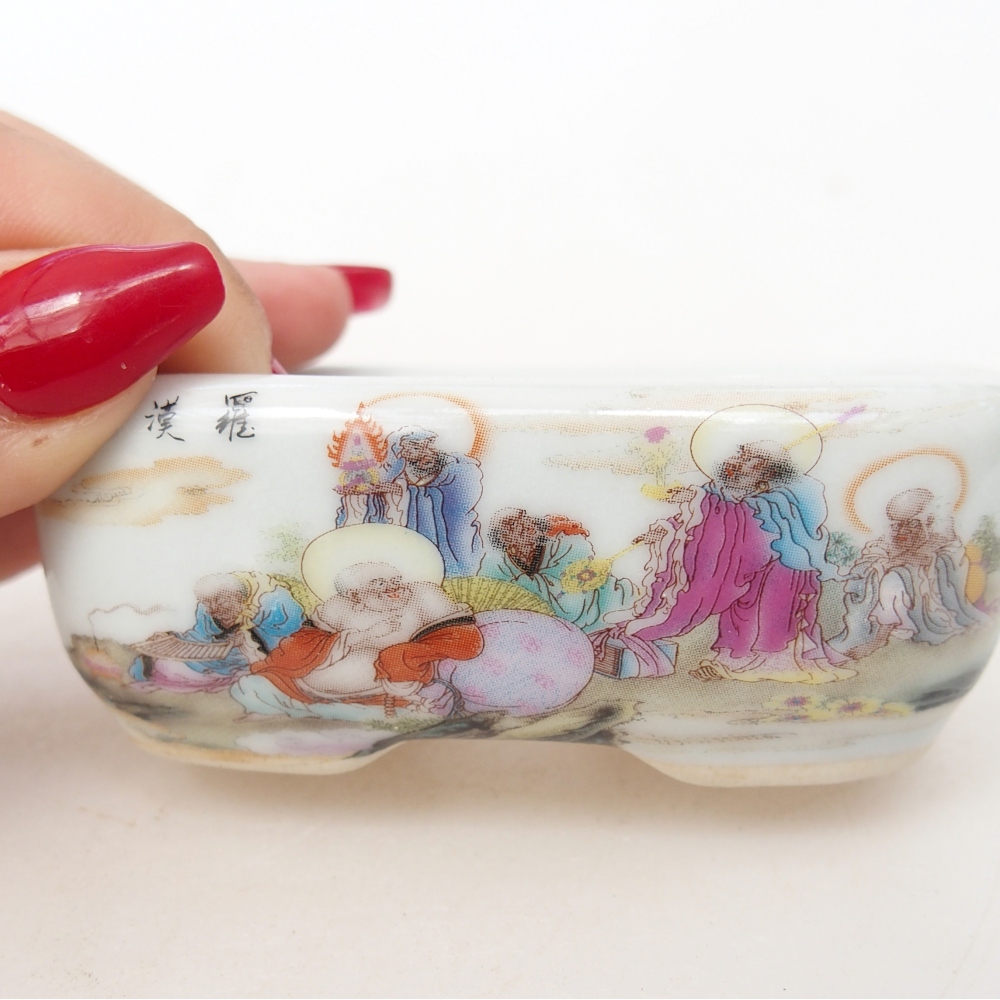 Mini bonsaischaal 8 x 6 x 3 cm, wit