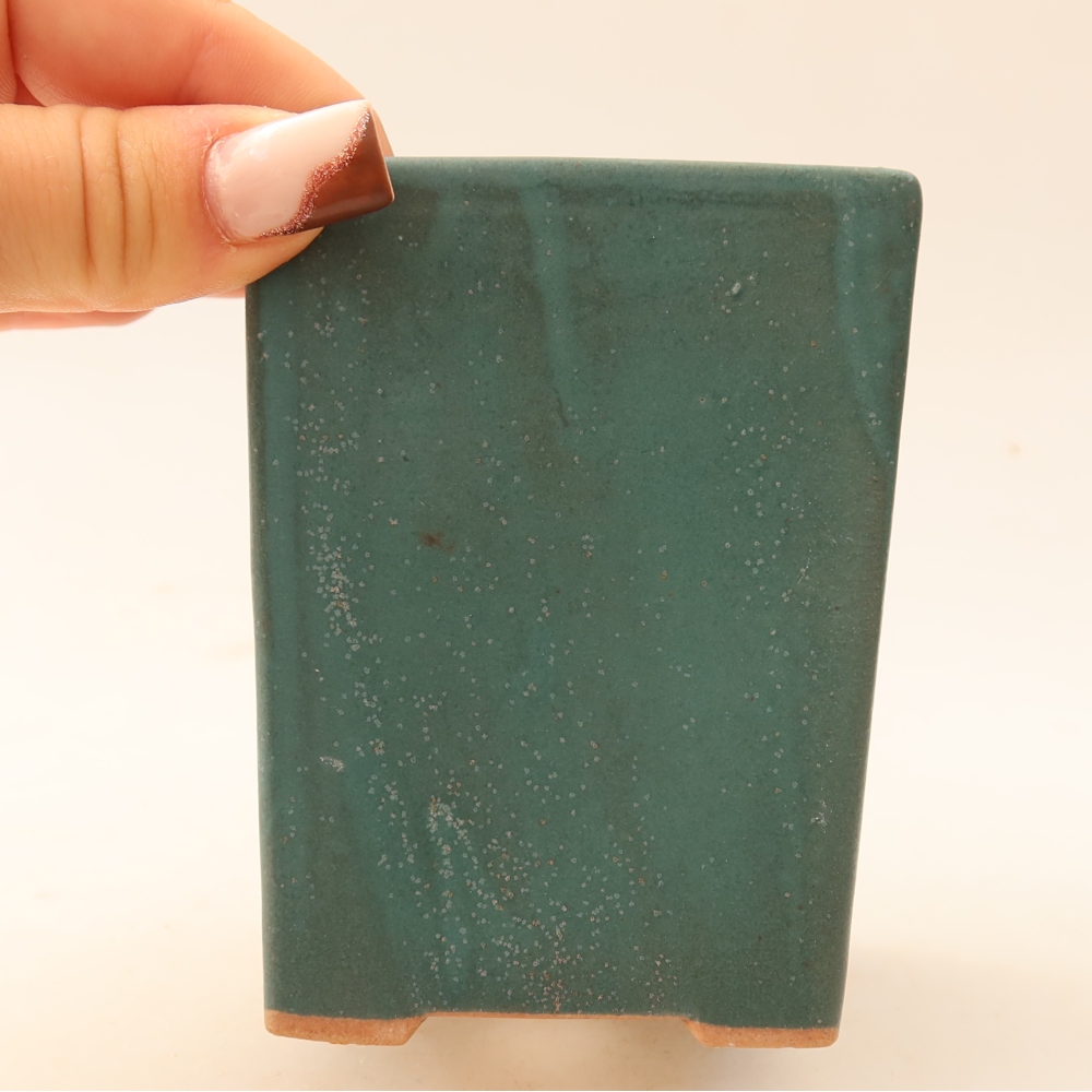 Keramische bonsaipot 7,5 x 7,5 x 10 cm, kleur: blauw