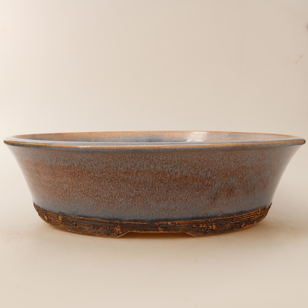 Keramische bonsaipot 31 x 31 x 8 cm, kleur: blauw