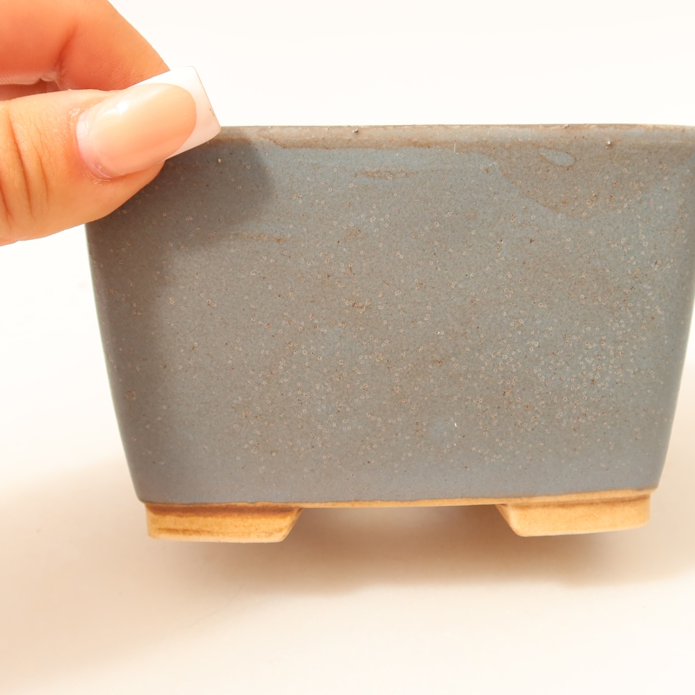 Keramische bonsaipot 10,5 x 10,5 x 7 cm, kleur: blauw