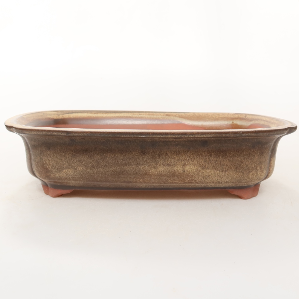 Keramische schaal  24,5 x 17,5 x 6 cm, kleur bruin